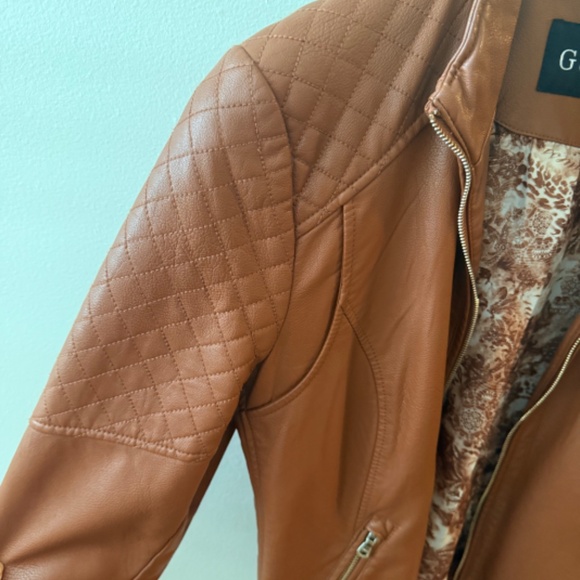 FAUX LEATHER MOTO JACKET  bu GUESS IN CONAC SIZE M - Picture 5 of 5